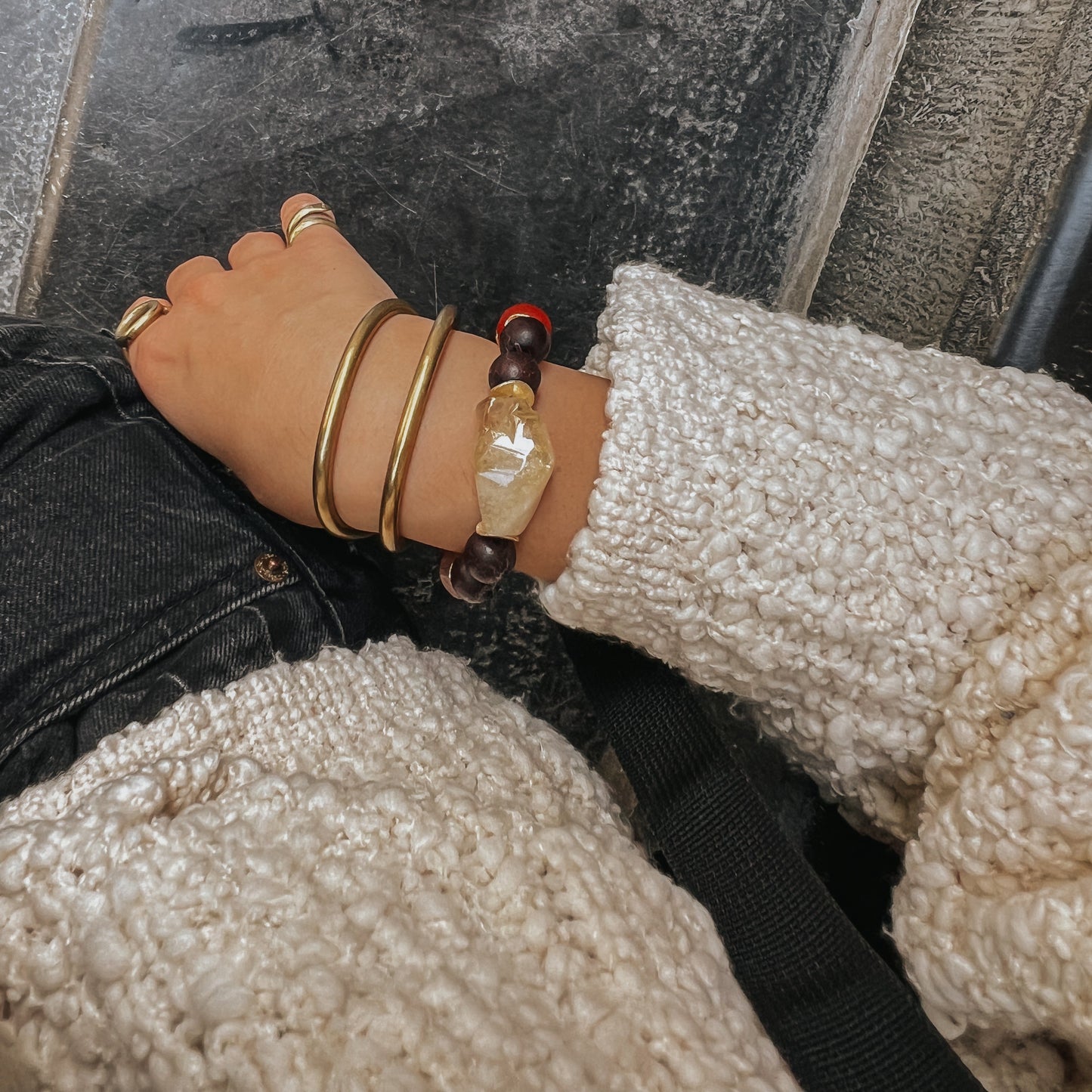 Armband LILITH in Burgunderrot mit Leopardenmuster