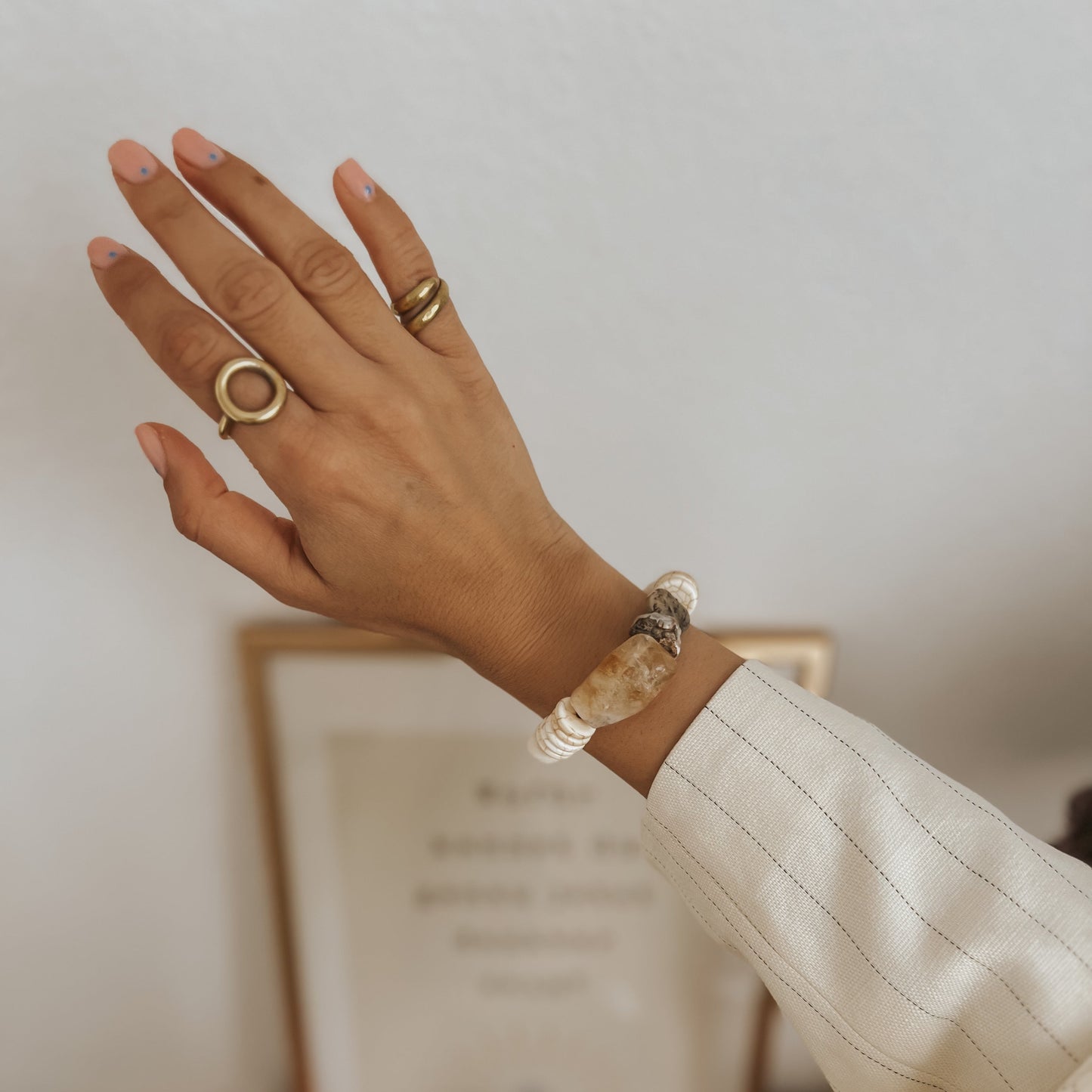 Armband ADA- Citrin, Achatherz & Natursteinmix