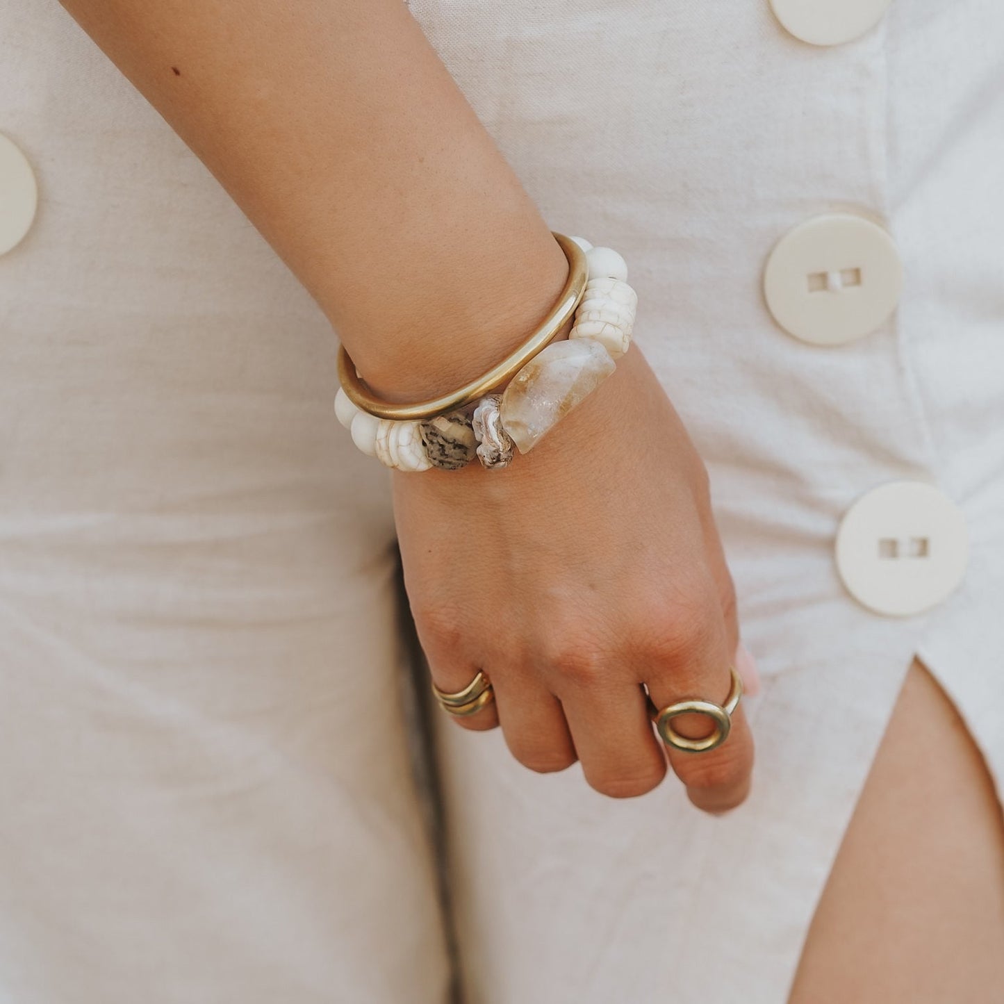 Armband ADA- Citrin, Achatherz & Natursteinmix