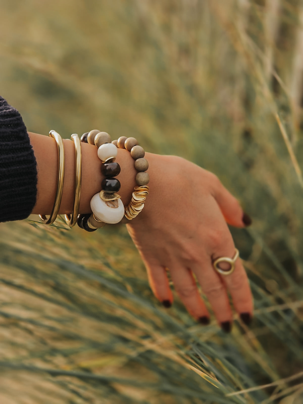 Armband ELIN in Khaki und Beige