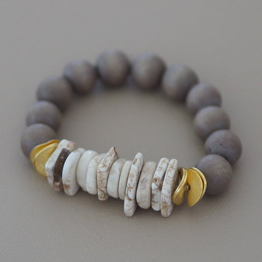 Perlenarmband AMAYA taupe