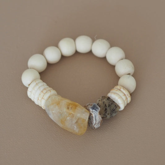 Armband ADA- Citrin, Achatherz & Natursteinmix