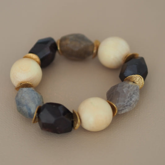 Chunky Armband PIPPA aus Naturstein-Perlmix