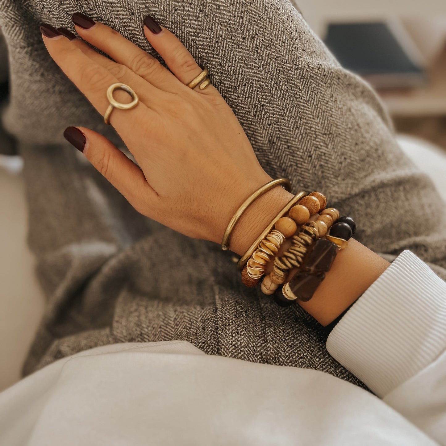 Armband aus echten Holzperlen Rebecca