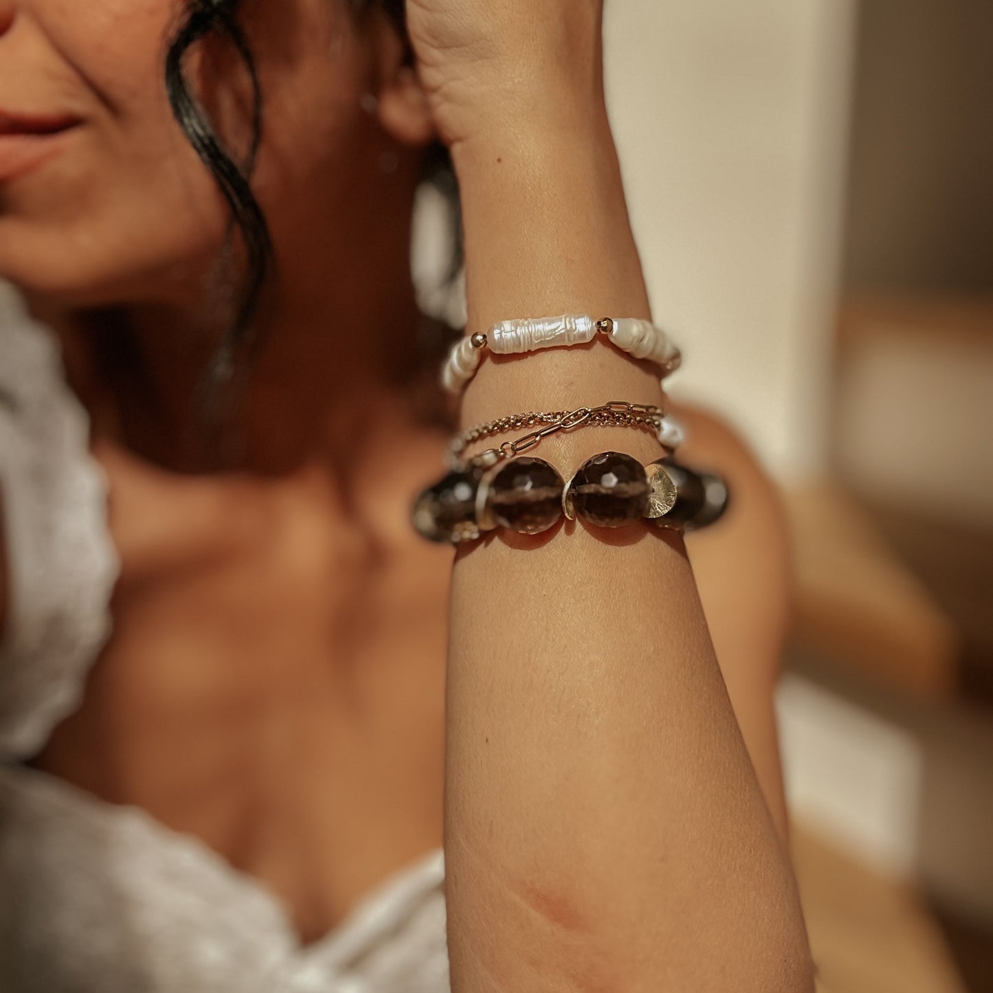 Süßwasserperlenarmband SCARLETT