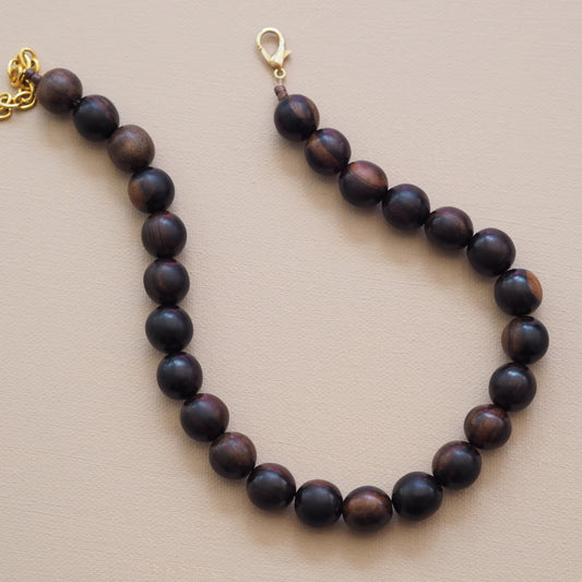 Kette aus Tiger-Ebenholzperlen MERIDA