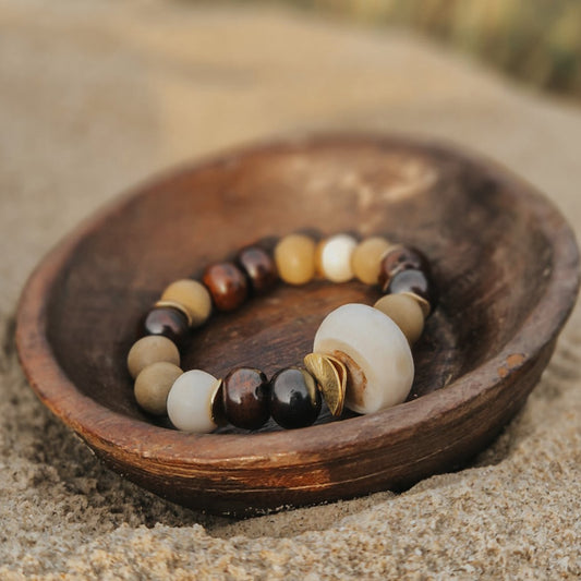 Armband ELIN in Khaki und Beige