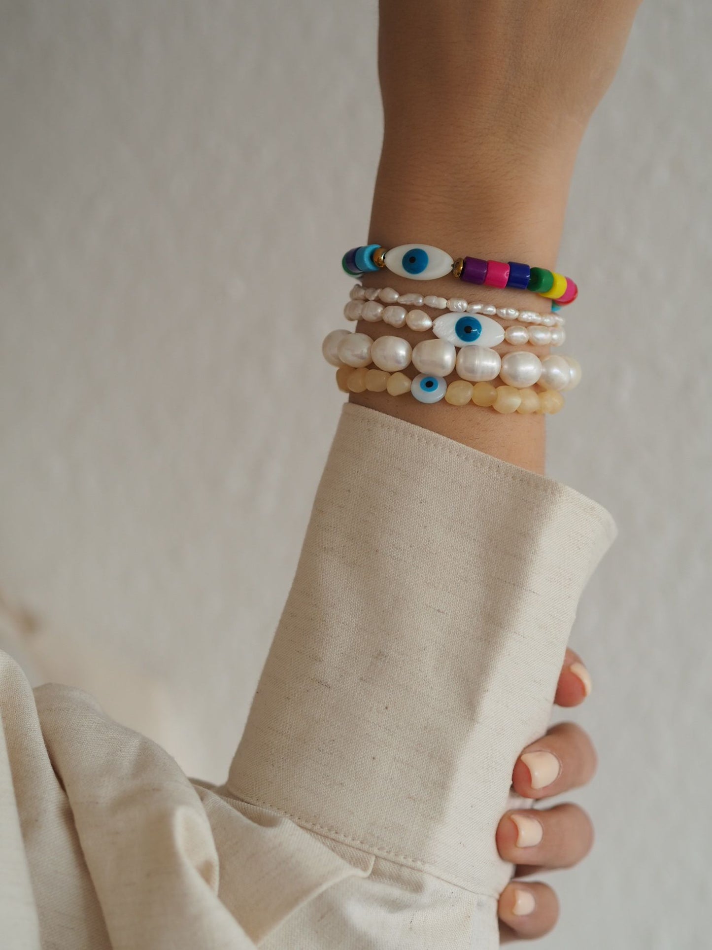 Armband aus Süßwasserperlen mit Auge NARE